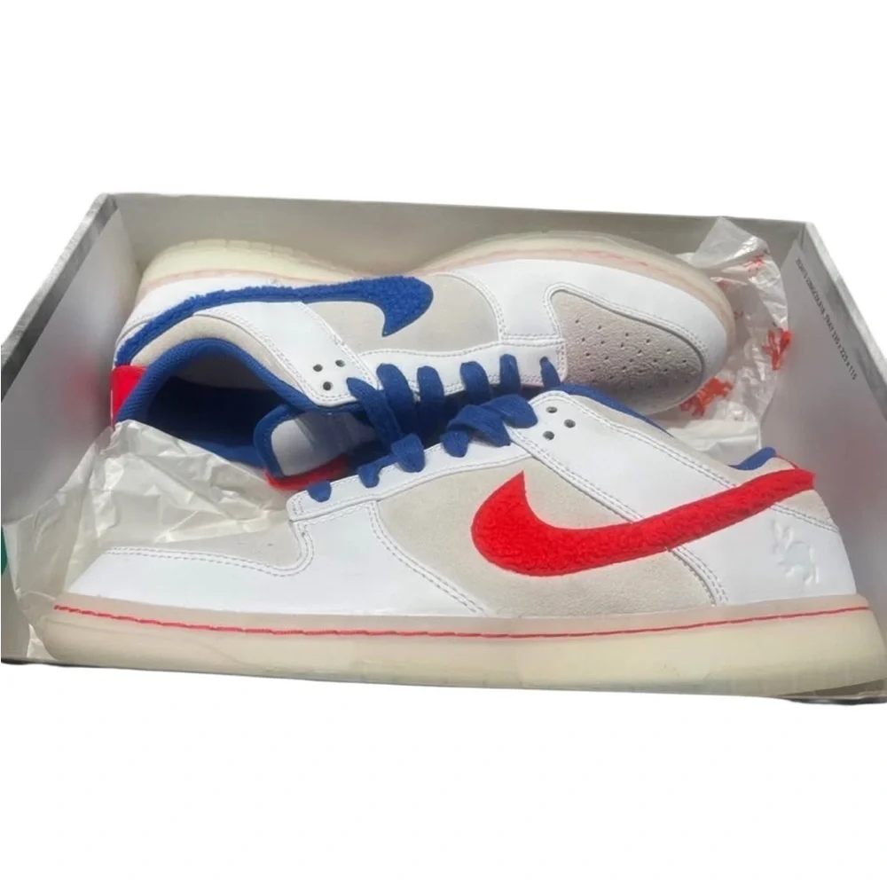 Nike Dunk Low Retro PRM Year of the Rabbit White Crimson Varsity Royal - Picture 4 of 7